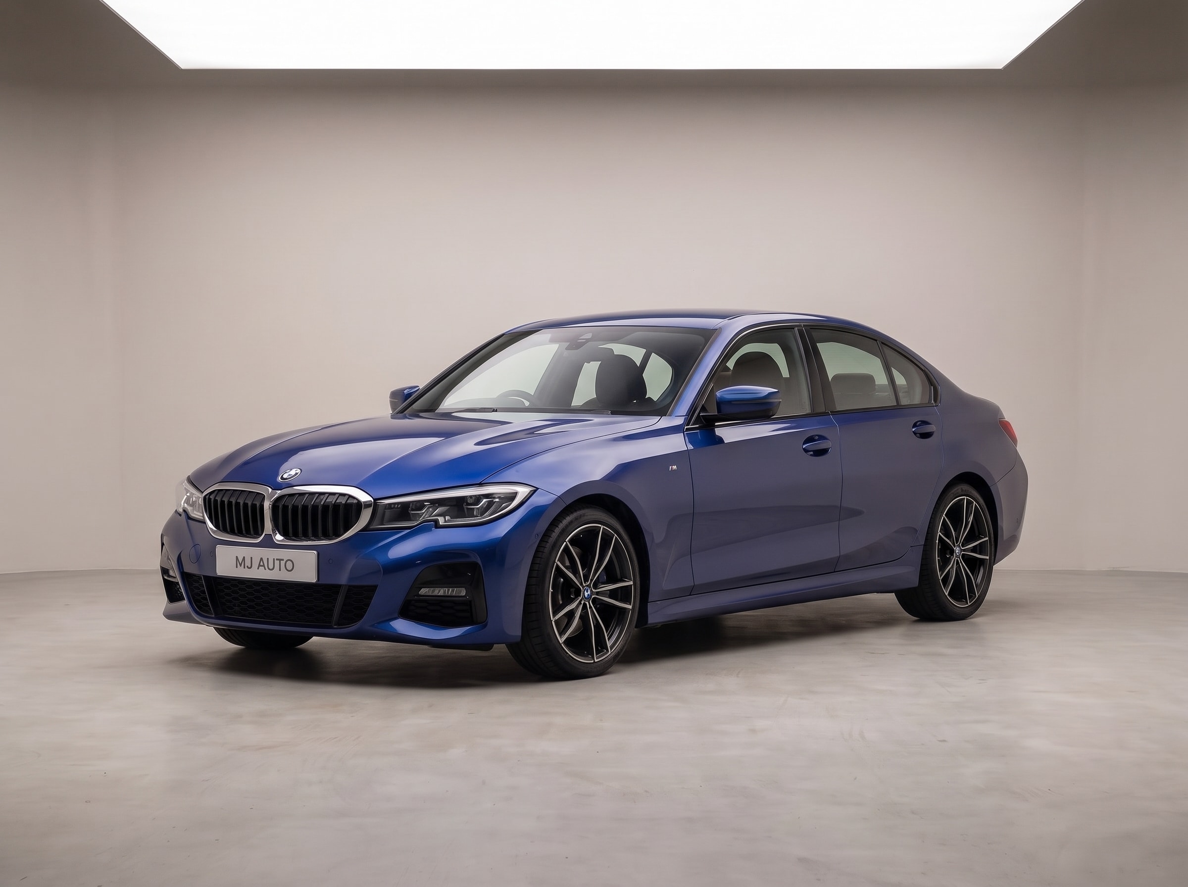 2021 BMW 330i in the MJ Auto studio - AI-generated demo illustration