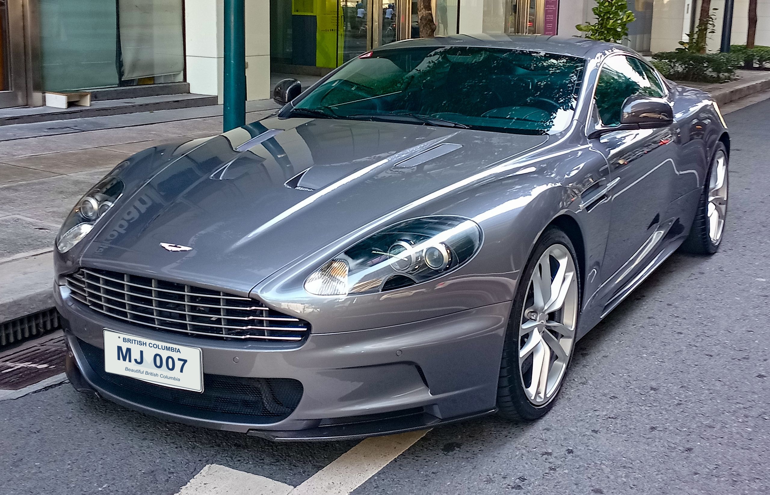Aston Martin DBS with fictional BC-style plate